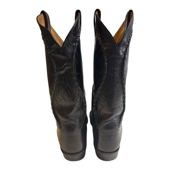 Vtg Dan Post Western Boots Mens DP26679 Mignon Black Cherry Bucklace Cowboy 10D